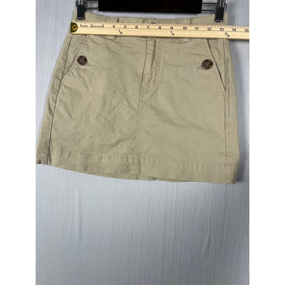 Wild Fable Khaki Mini Skirt Womens 00 Tan Chino Utility Preppy Academia Stretch - Picture 6 of 7